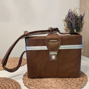 Vintage 70's Hard Shell Faux Leather Camera Bag